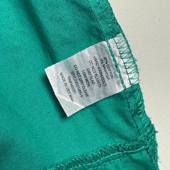 Monteau Los Angeles Kelly Emerald Green Pleated Cap Sleeve Tiered Dress Sz M - Picture 9 of 9